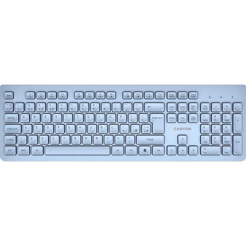 Клавіатура CANYON HKB-W01 UK/US AAA Wireless Blue