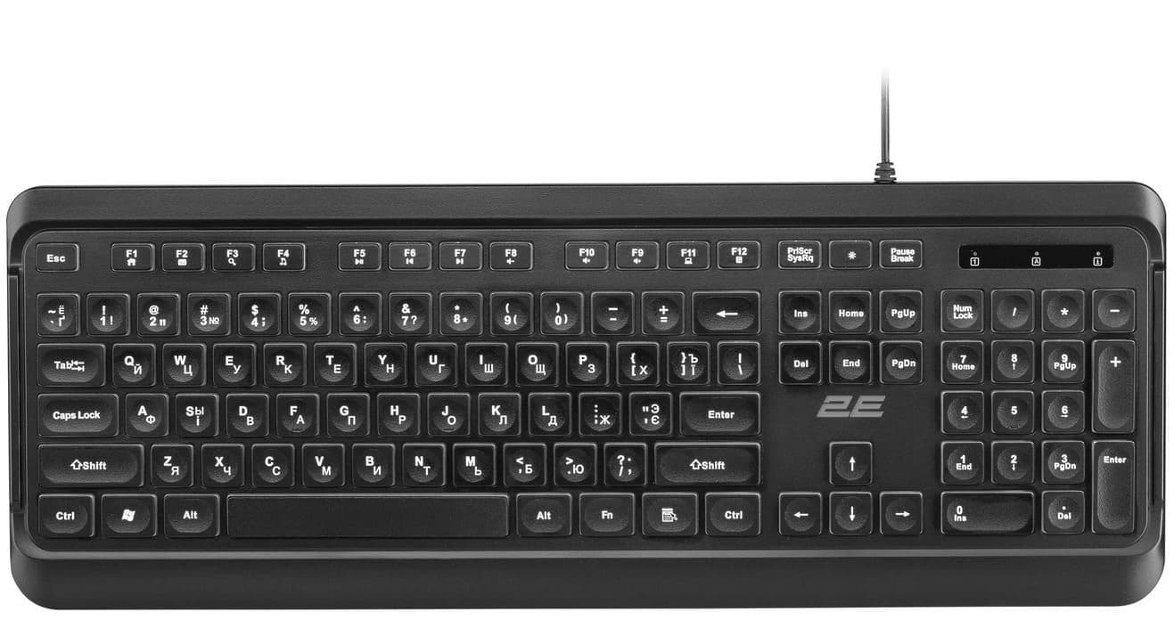 Клавіатура 2E KS120 EN/UK LED Black