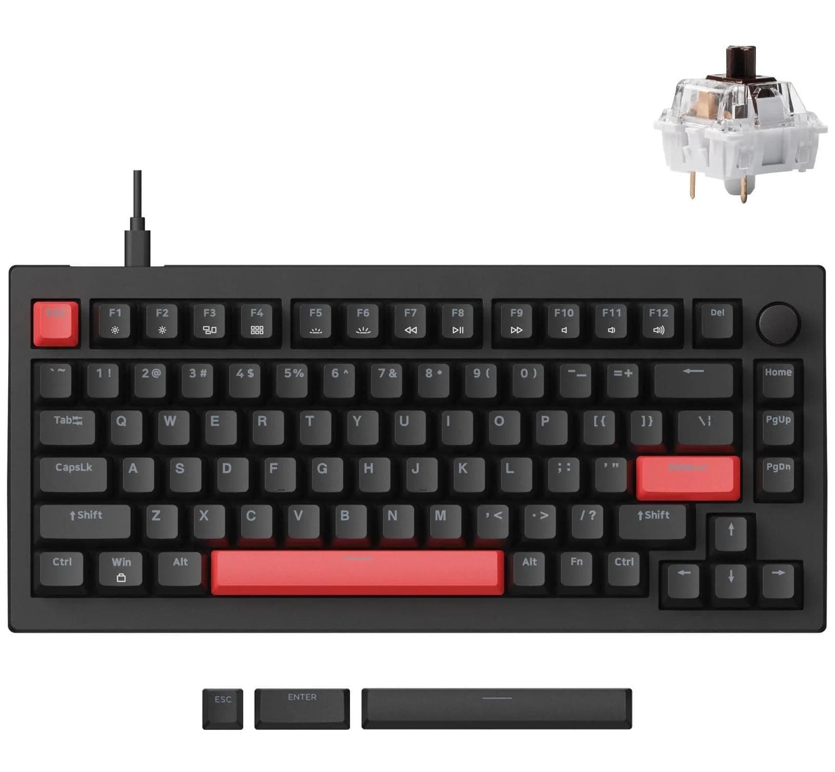 Клавіатура Lemokey X4 84Key Keychron Brown USB-A QMK/VIA Hot-Swap EN/UKR RGB Black