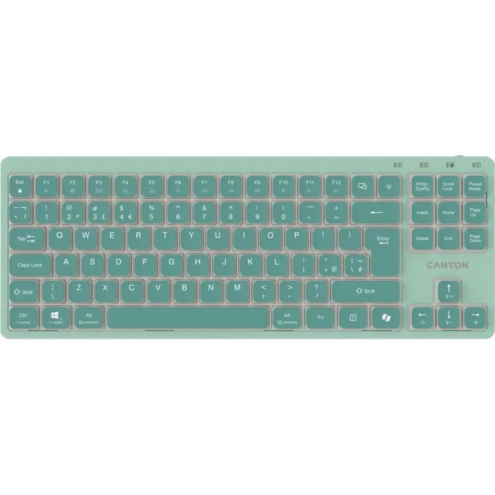 Клавіатура CANYON Keyboard OnType 10 Low Profile EN Wired Green