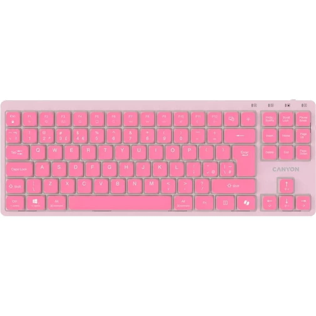 Клавіатура CANYON Keyboard OnType 10 Low Profile EN Wired Pink