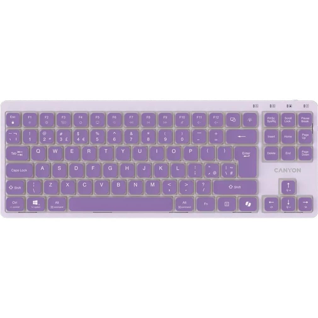 Клавіатура CANYON Keyboard OnType 10 Low Profile EN Wired Violet