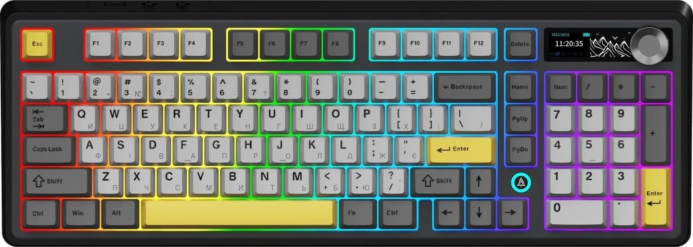 Клавіатура Ajazz AK980 V2 Gift Switch V2 Black Gray Yellow (AK980-V2-G-BGY)