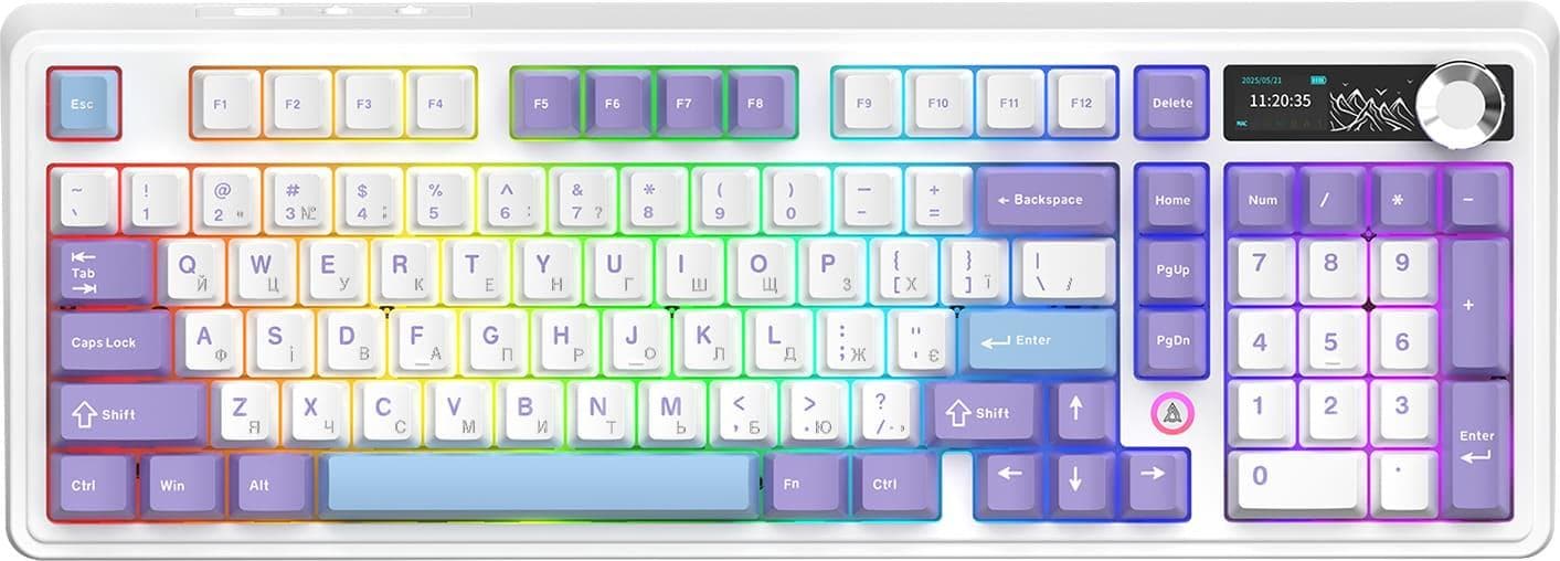 Клавіатура Ajazz AK980 V2 Gift Switch V2 Purple White Blue (AK980-V2-G-PWB)