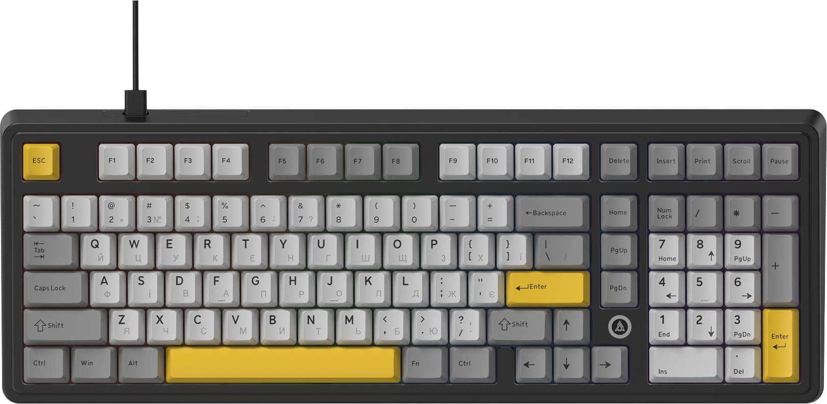 Клавіатура Ajazz AK980 MAX Magnetic switches Black Gray Yellow (AK980-MAX-M-BGY)