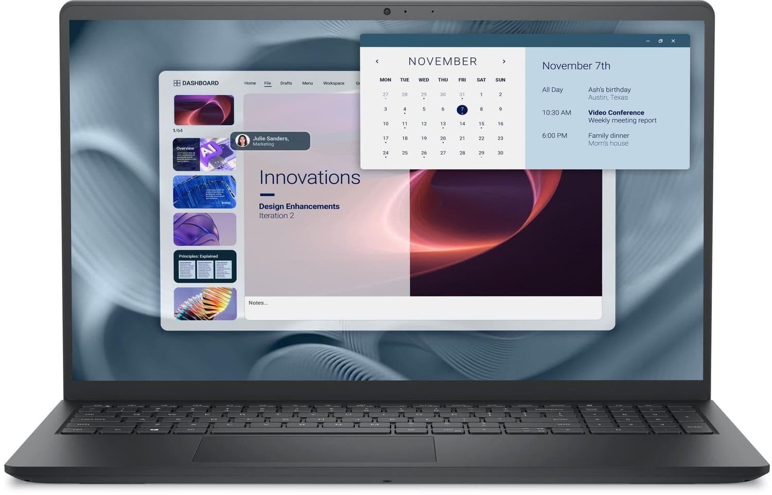 Ноутбук 15.6 Dell Pro 15 Essential FHD AG/Ryzen 3 7320U/8GB/512SSD/UMA/W11H/Black