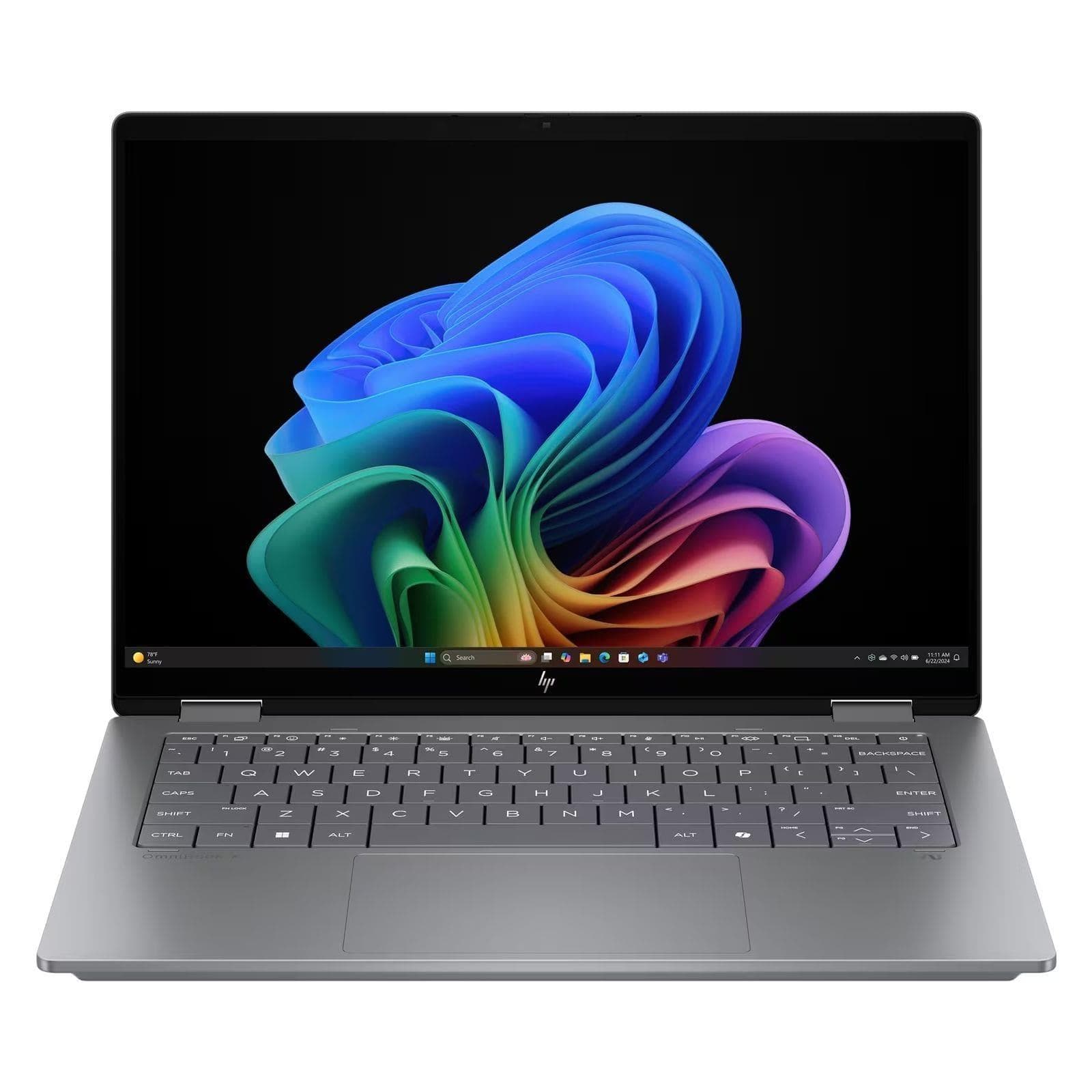 Ноутбук 14 HP OmniBook X Flip x360 14-fk0004ua 2048x1080 IPS Touch/Ryzen 5 AI 340/16GB/512SSD/UMA/W11H/Grey