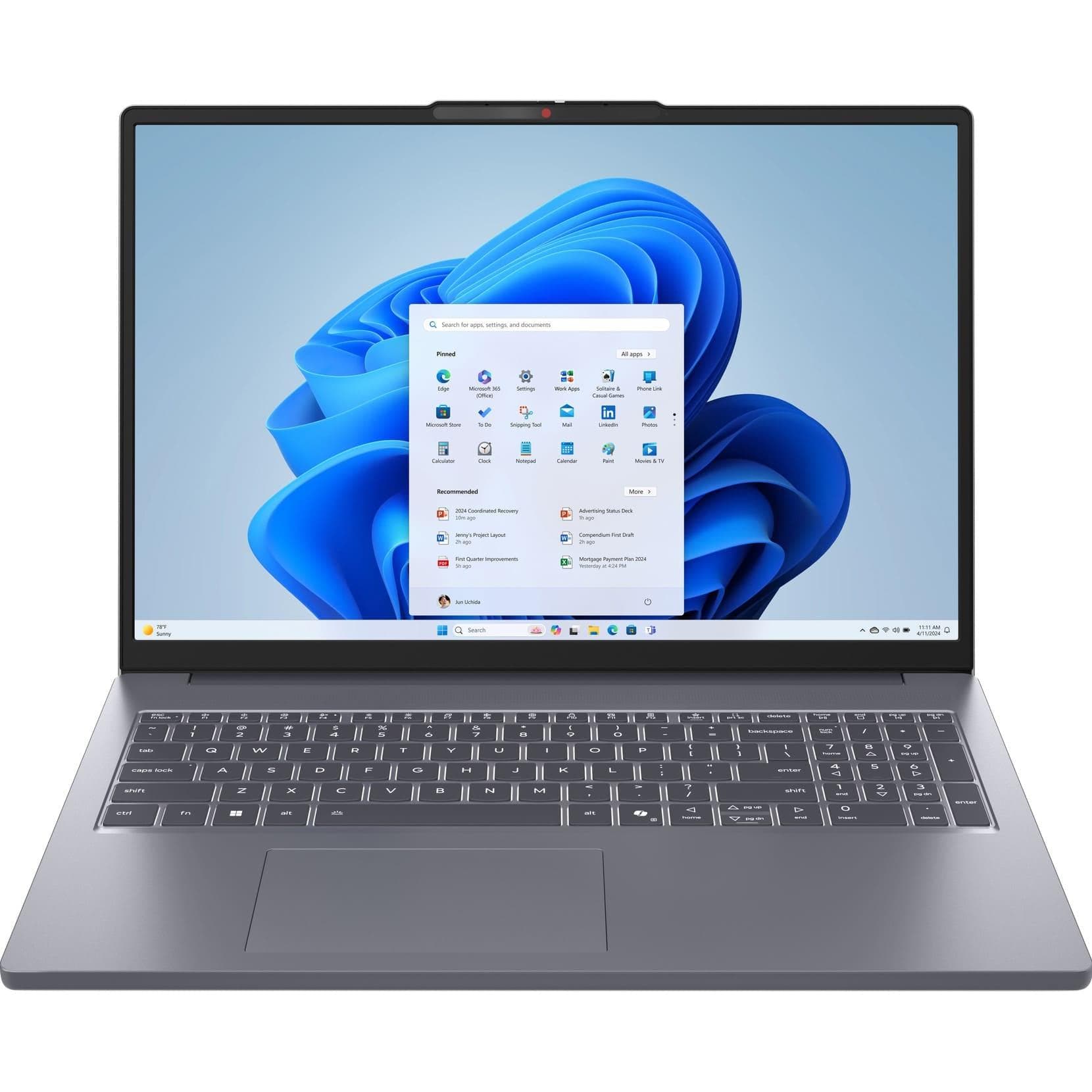 Ноутбук 16 Lenovo IdeaPad Slim 3 16ARP10 1920x1200 IPS 60Hz/Ryzen 5 150/24GB/512SSD/Radeon/DOS/Gray
