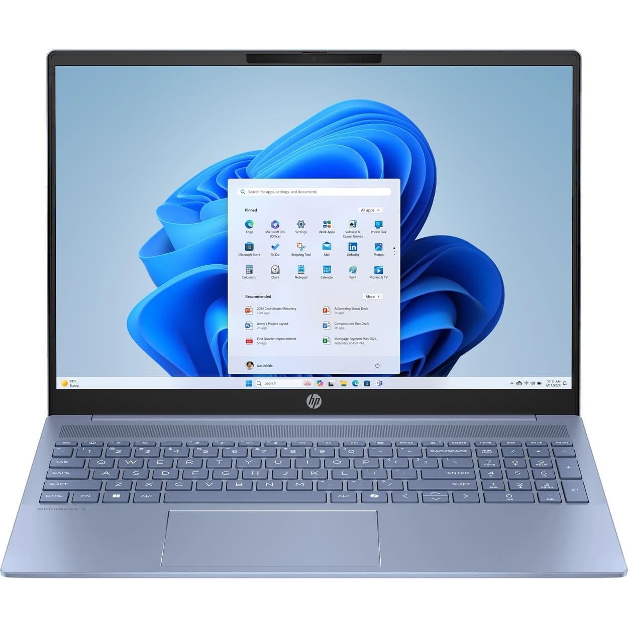 Ноутбук 16 HP OmniBook 5 16-af1011ua 2K IPS AG/U7-255U/24GB/1TB/UMA/DOS/Blue