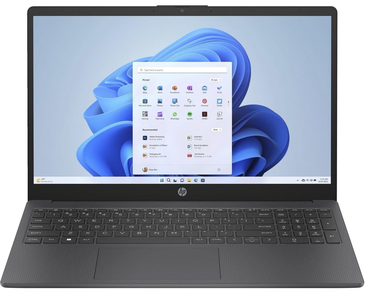 Ноутбук 15.6 HP 15-fc0316ua FHD IPS/Ryzen 5 7520U/16GB/512SSD/UMA/DOS/Grey
