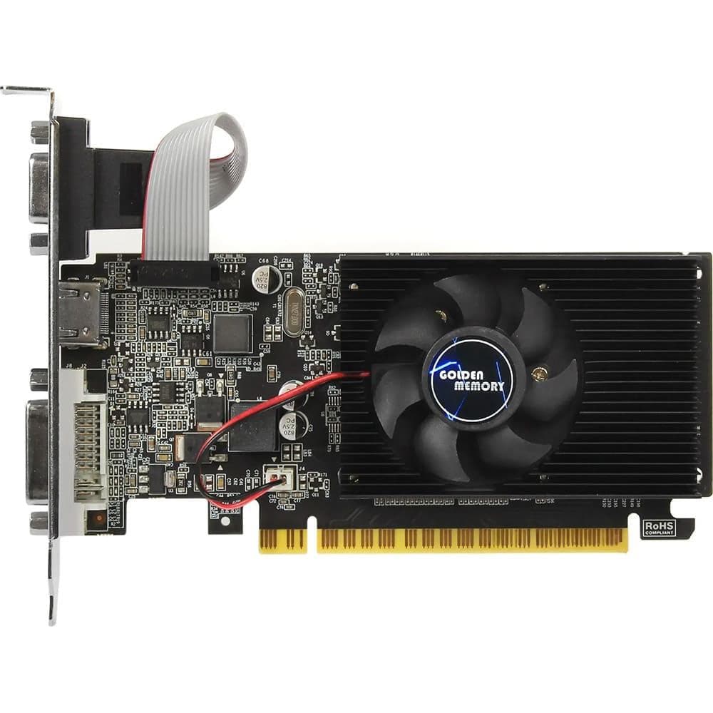 Golden Memory GT 610 1Gb GDDR3, 64-bit, VGA/DVI/HDMI, 810/1333 MHz, Low Profile (GT610D31G64BIT)