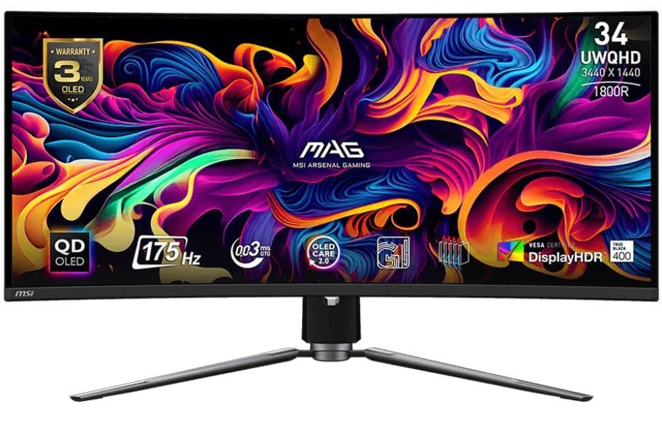 Монітор 34" MSI MAG 341CQP QD-OLED Curved UWQHD OLED 175Hz