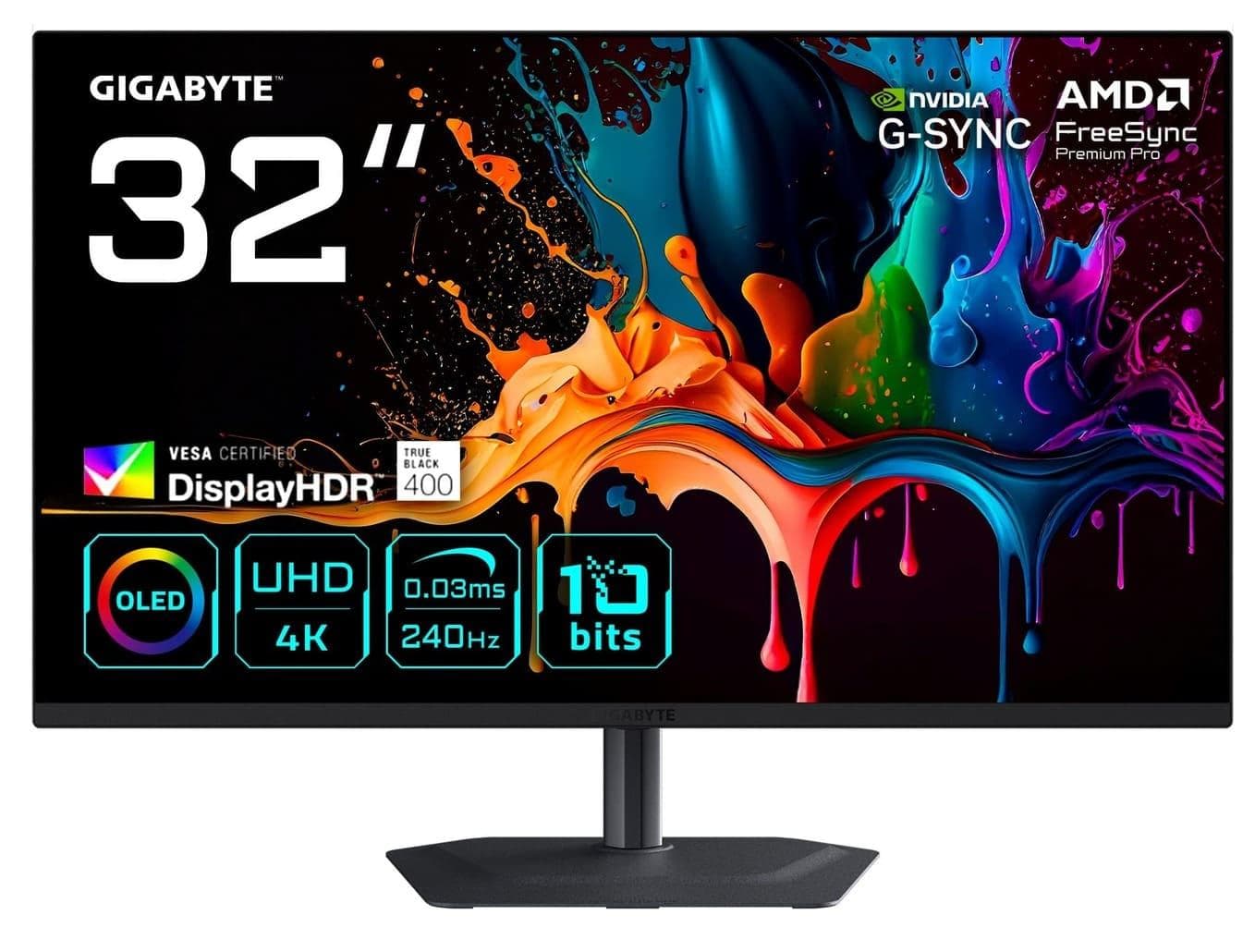 Монiтор 31.5" Gigabyte MO32U2 Gaming Monitor UHD OLED 240Hz