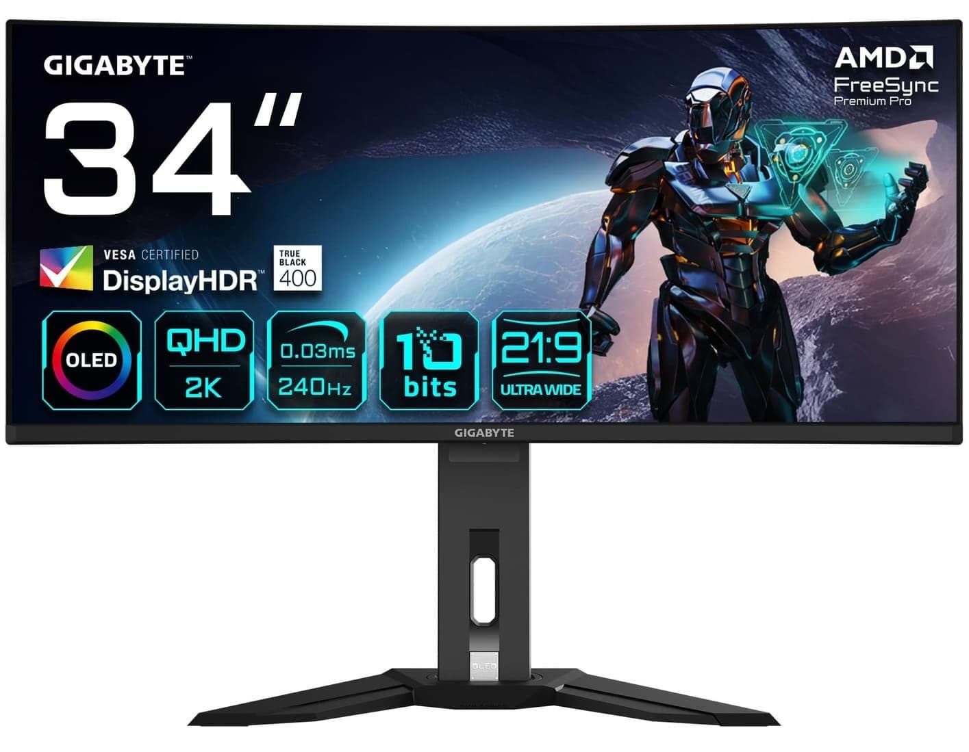 Монітор 34" Gigabyte AORUS MO34WQC2 Curved UWQHD OLED 240Hz