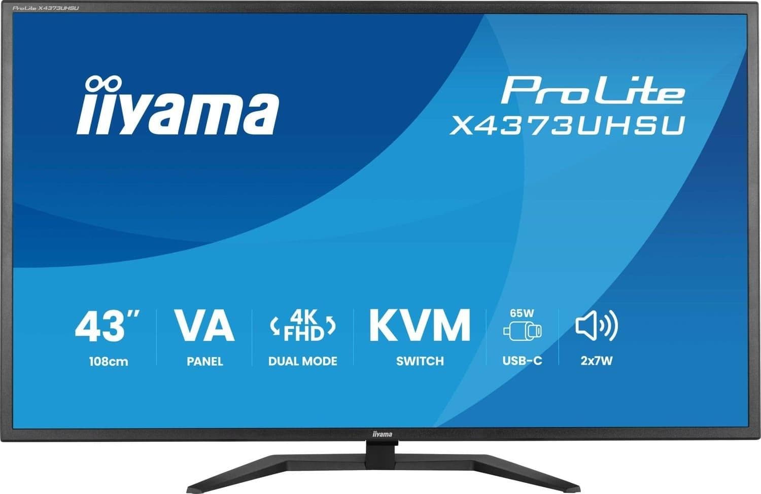 Монітор 42.5" Iiyama X4373UHSU-B2 UHD IPS 60Hz