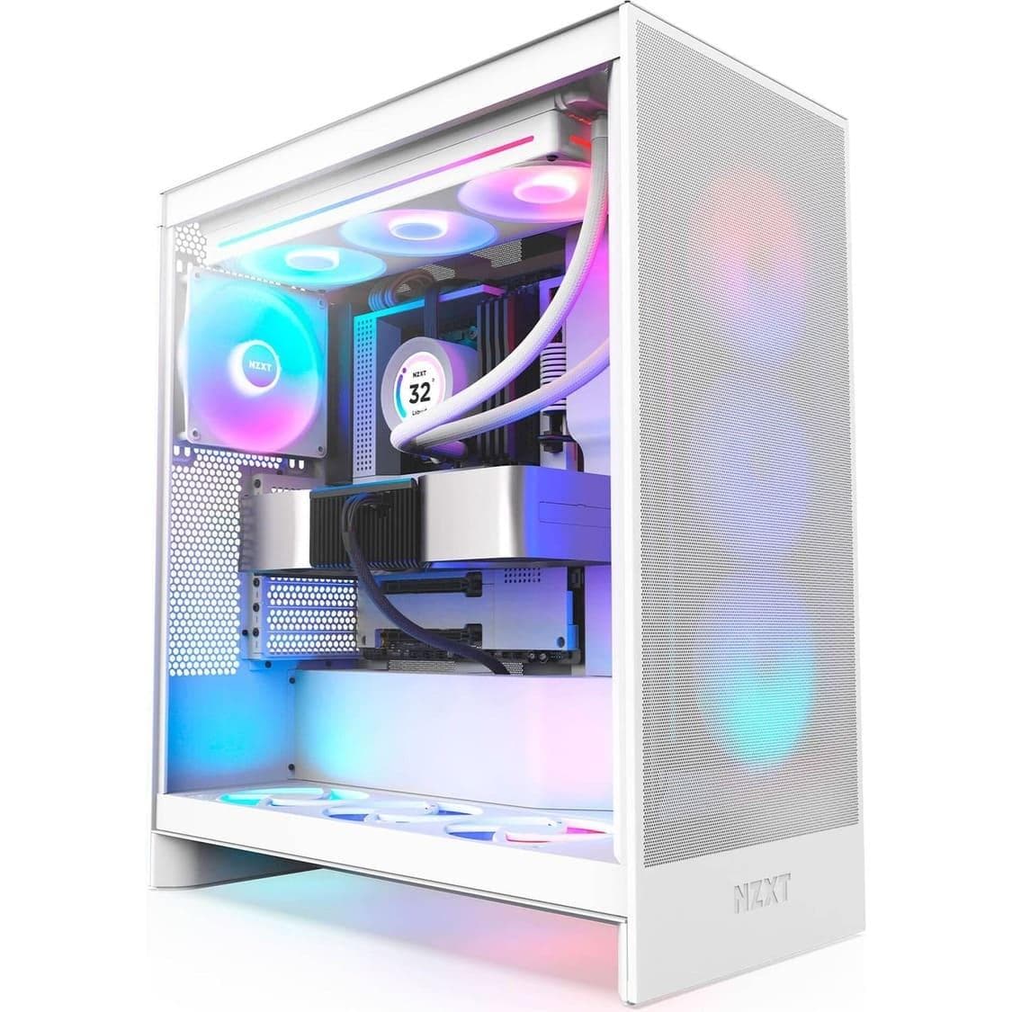 Корпус NZXT H7 Flow RGB без БП (CM-H72FW-R1) White