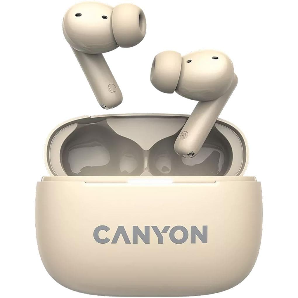 Навушники TWS CANYON headset OnGo TWS-10 ANC+ENC Beige