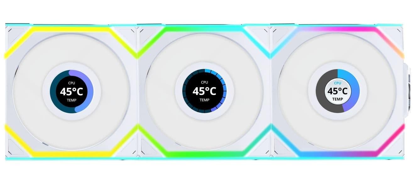 Вентилятор Lian Li Uni Fan SL Wireless LCD 120-3 Reverse White (G99.12RSLLCD1W3W.00)