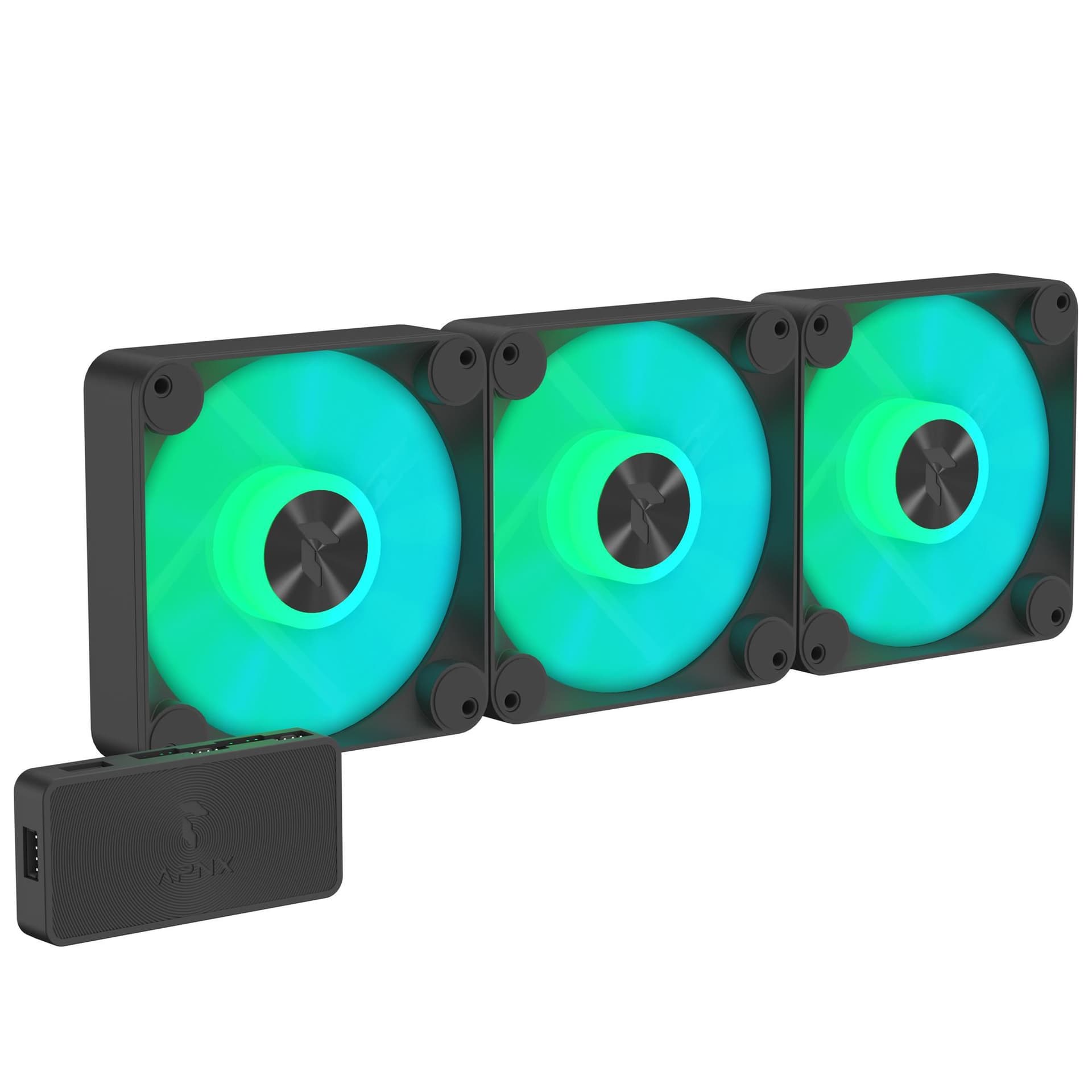 Комплект вентиляторів APNX FP1-120 ARGB Black - 3 Pack (APF3-PF11257.11)