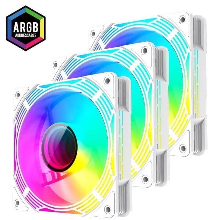 Вентилятор GameMax 120mm*3 KIT ARGB fan (функція ре версу) KF300R WH
